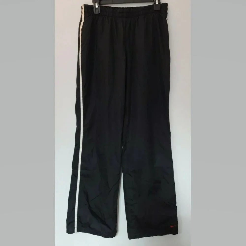 Nike Womens Track Windbreaker Y2K Vintage Lined Pants Black‎ Medium Gray Label